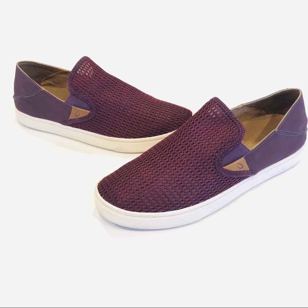 OLUKAI Pehuea Wine Perforated Slip On Sneakers 10